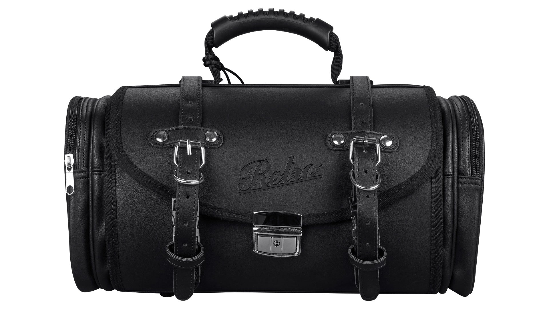 Retro Tasche Lederoptik Größe L Schwarz