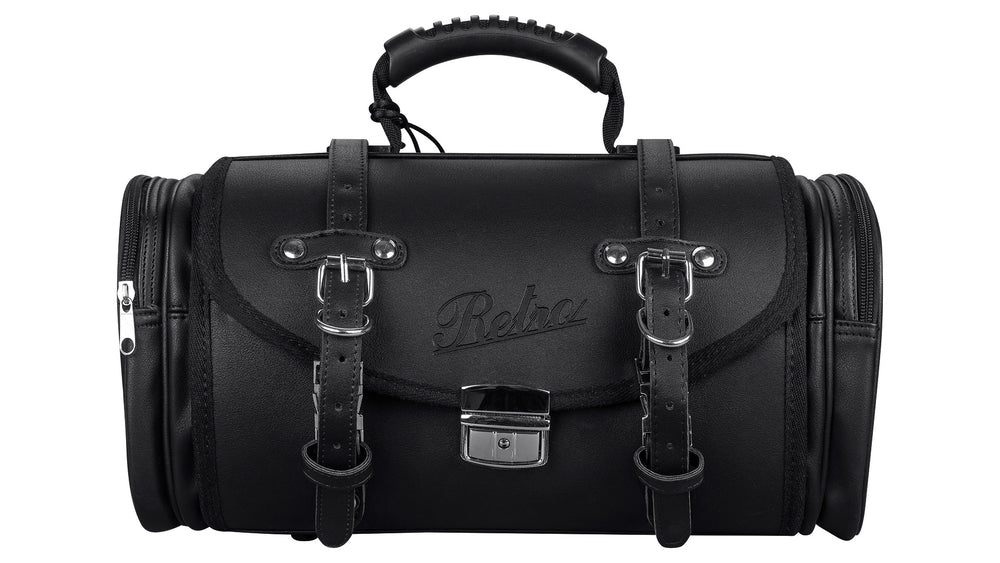 Retro Tasche Lederoptik Größe L Schwarz